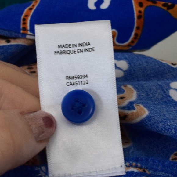 Alanna Leopard Blue Button Down Blouse - Picture 9 of 9